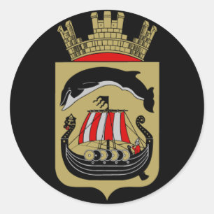 Norwegian Coat of Arms Classic Round Sticker