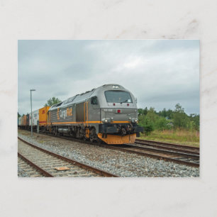 Norwegian diesel hauled containertrain postcard