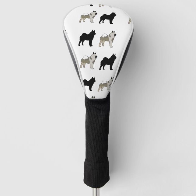 norwegian elkhound all colors silos golf head cover (Front)