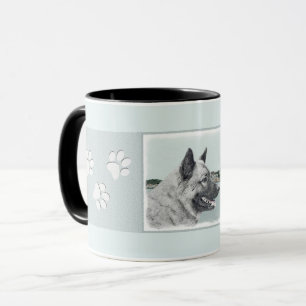 Norwegian Elkhound at Village Painting - Dog Art Mug