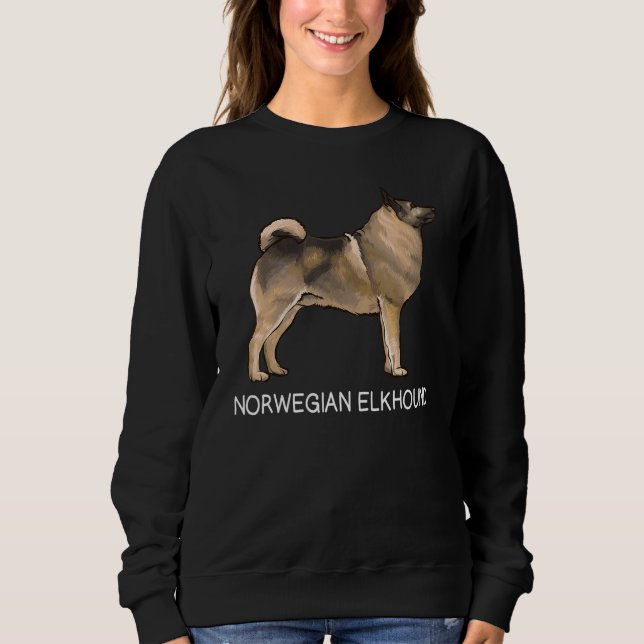 Norwegian Elkhound Crazy Dog Sweatshirt (Front)