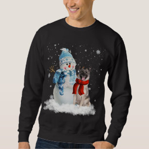 Norwegian Elkhound Dog Christmas Snowman Christmas Sweatshirt