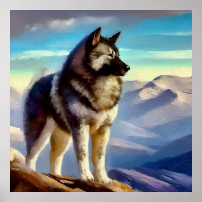 Norwegian Elkhound Dog Poster (Front)