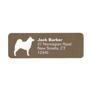 Norwegian Elkhound Dog Silhouette Return Address