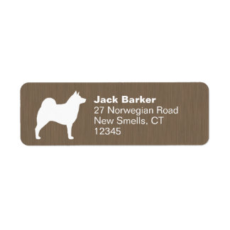 Norwegian Elkhound Dog Silhouette Return Address
