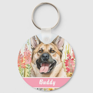 Norwegian Elkhound Dog Tag – Custom Info Key Ring