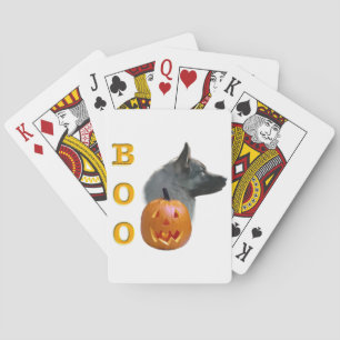 Norwegian Elkhound Halloween Boo Playing Cards