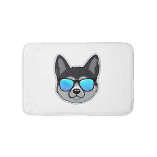 Norwegian Elkhound in Cool Sunglasses Classic T-Sh Bath Mat