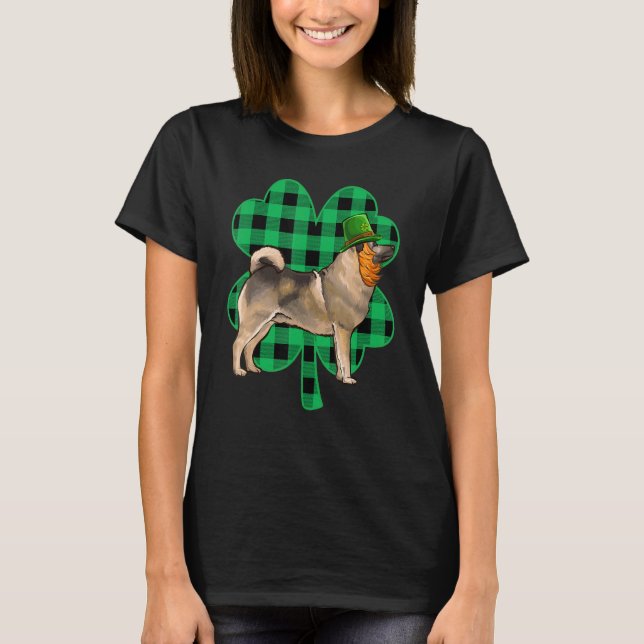 Norwegian Elkhound Leprechaun St Patricks Day Luck T-Shirt (Front)