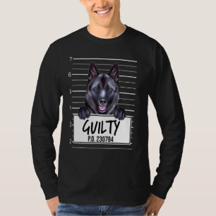 Norwegian Elkhound Mugshot Guilty Dog T-Shirt