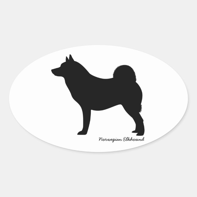 Norwegian Elkhound Oval Sticker (Front)