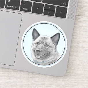 Norwegian Elkhound Painting - Original Dog Art