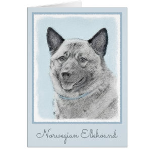 Norwegian Elkhound Painting - Original Dog Art