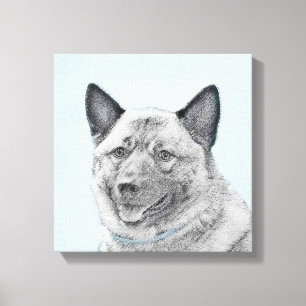 Norwegian Elkhound Painting - Original Dog Art Canvas Print