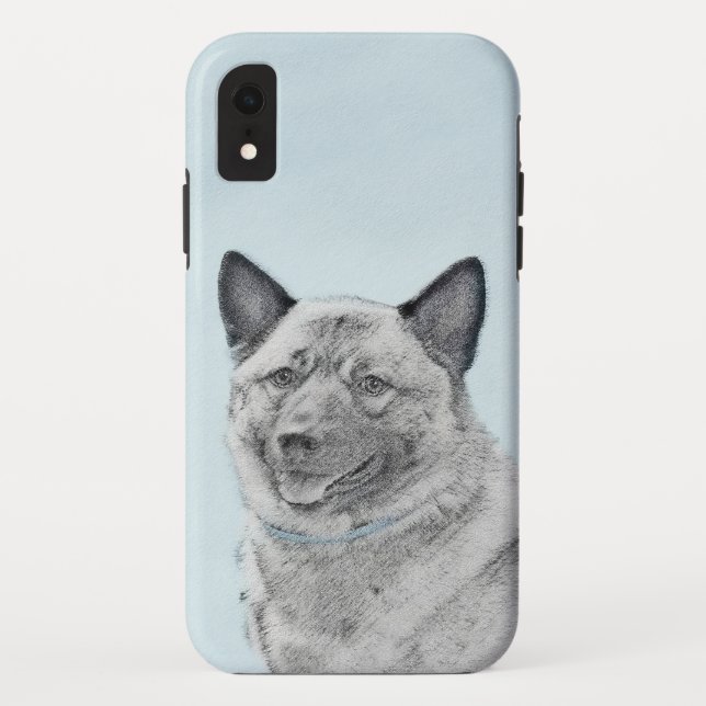 Norwegian Elkhound Painting - Original Dog Art Case-Mate iPhone Case (Back)