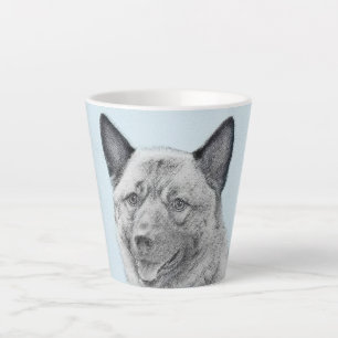 Norwegian Elkhound Painting - Original Dog Art Latte Mug