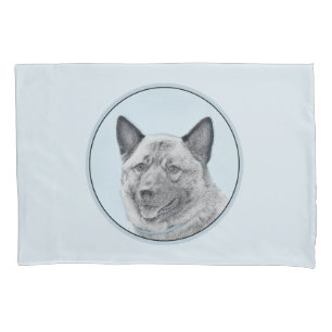 Norwegian Elkhound Painting - Original Dog Art Pillowcase