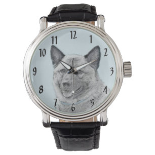 Norwegian Elkhound Painting - Original Dog Art Watch