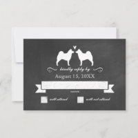 Norwegian Elkhound Silhouettes Wedding RSVP