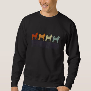 Norwegian Elkhound Vintage Retro Mom Dad Dog Women Sweatshirt