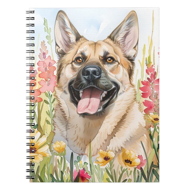 Norwegian Elkhound Watercolor Journal (Front)