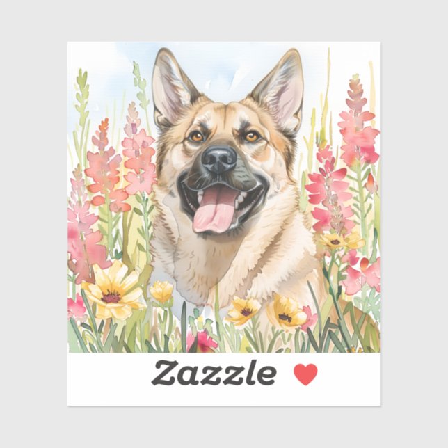 Norwegian Elkhound Watercolor Sticker (Sheet)