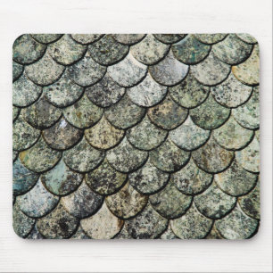 Norwegian Fish Scale Pattern Slate Roof Mouse Pad
