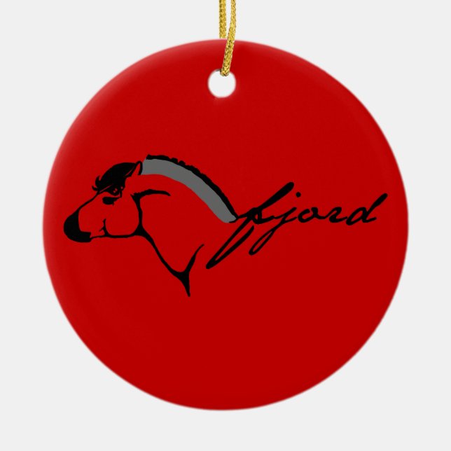 Norwegian Fjord Ceramic Tree Decoration (Front)