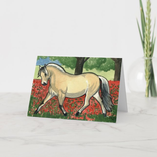 Norwegian Fjord HORSE ART Card (Front)