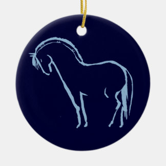 Norwegian Fjord Horse Ceramic Tree Decoration