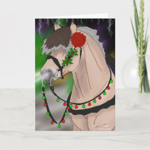 Norwegian Fjord Horse Christmas Stallion Christmas Holiday Card