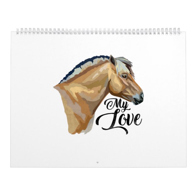 Norwegian Fjord Horse Gift Fjord Pony Calendar (Cover)