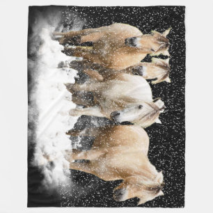 Norwegian Fjord Snow Blnaket Fleece Blanket