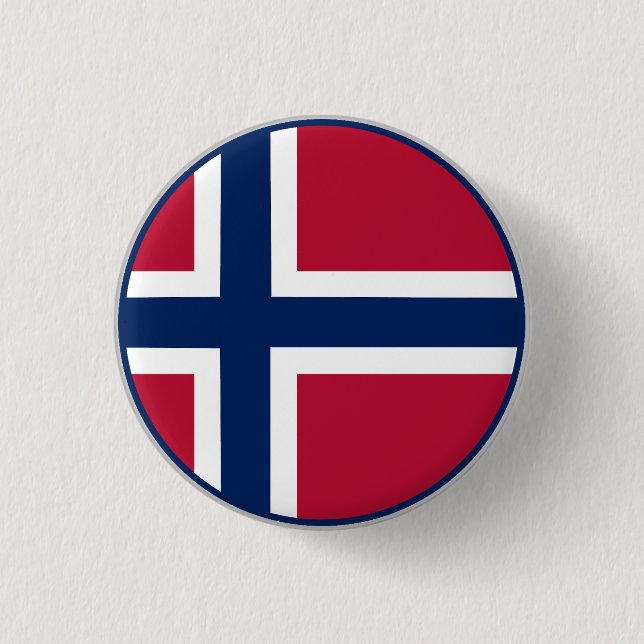 Norwegian Flag 3 Cm Round Badge (Front)