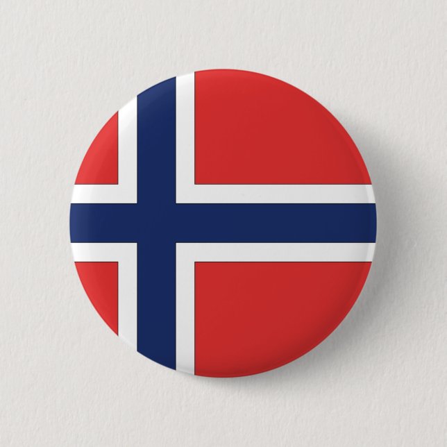 Norwegian Flag 6 Cm Round Badge (Front)