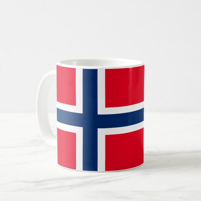 Norwegian flag coffee mug (Front Left)