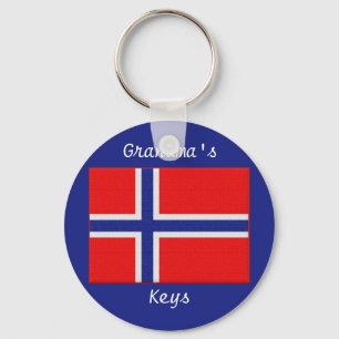 Norwegian Flag Customisable Grandma Key Ring
