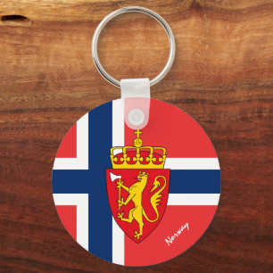 Norwegian flag, emblem & Norway holiday / sports Key Ring