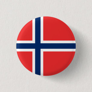 Norwegian Flag, Flag of Norway 3 Cm Round Badge