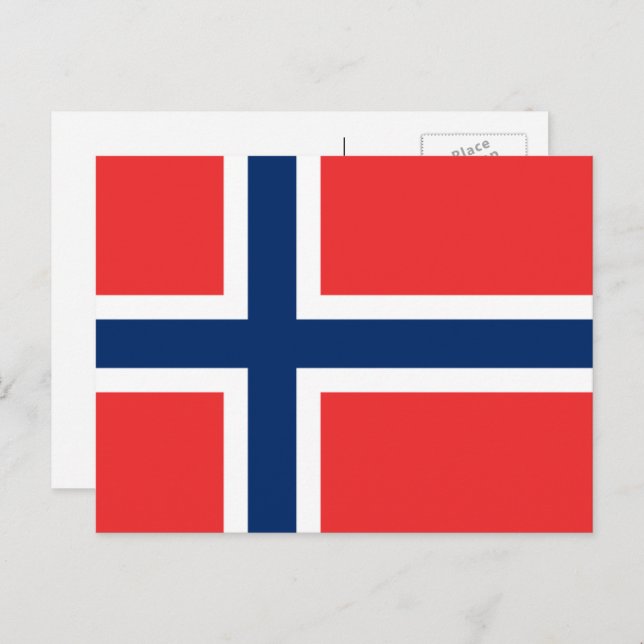 Norwegian Flag, Flag of Norway Postcard (Front/Back)