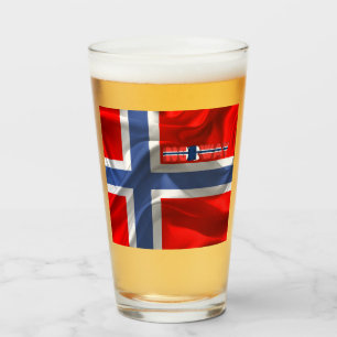 Norwegian flag glass