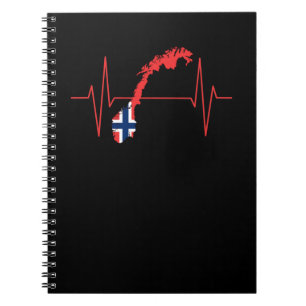 Norwegian Flag Heartbeat Notebook