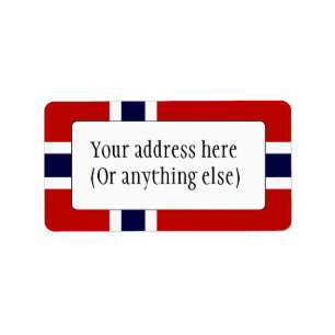 Norwegian Flag - Kongeriket Norge - Norsk Flagg Label