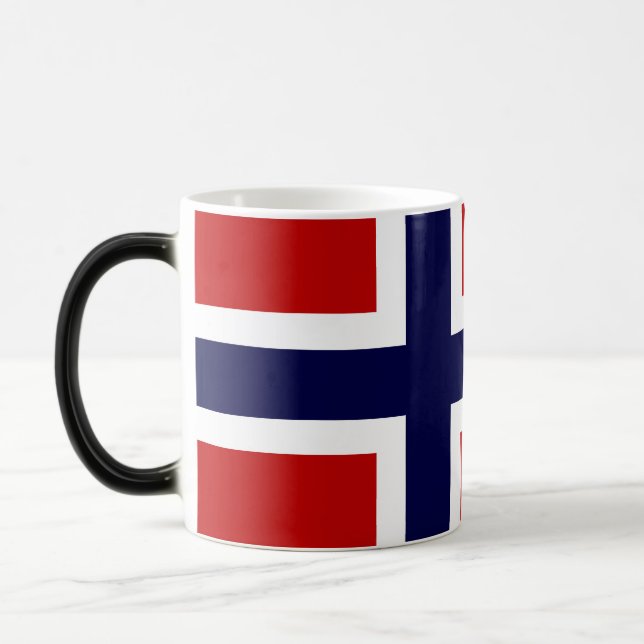 Norwegian Flag - Kongeriket Norge - Norsk Flagg Magic Mug (Left)