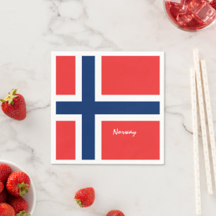 Norwegian Flag Napkins, Norway travel / sport fans Napkin