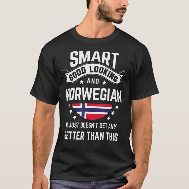 Norwegian Flag Native Pride  Norway Norwegian Root T-Shirt (Front)