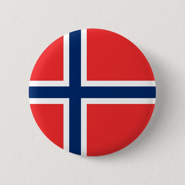 Norwegian Flag (Norway) 6 Cm Round Badge (Front)