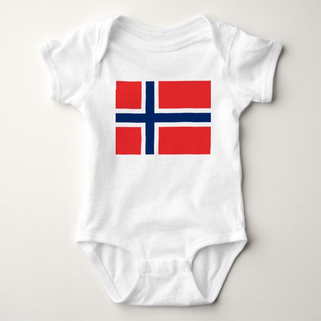 Norwegian Flag (Norway) Baby Bodysuit (Front)