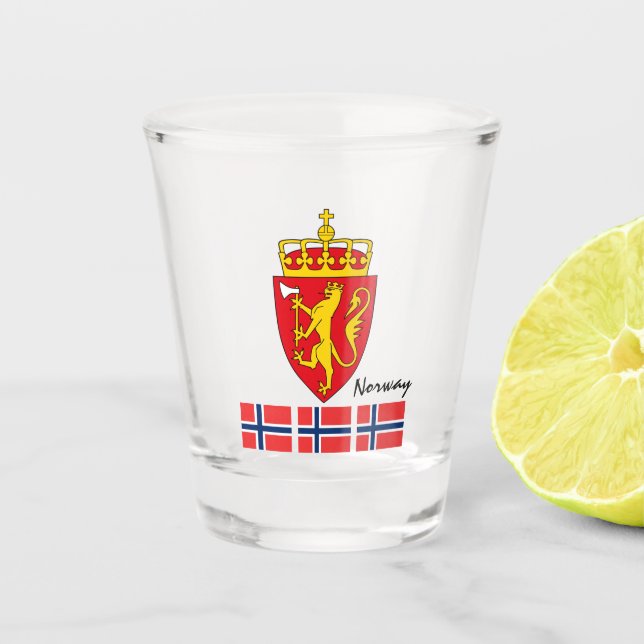 Norwegian Flag & Norway country patriot /sports Sh Shot Glass (Front)