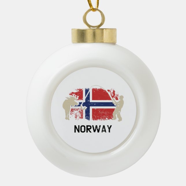Norwegian Flag Norway Flag Ceramic Ball Christmas Ornament (Front)